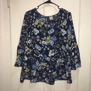Ruffle Peplum Top floral